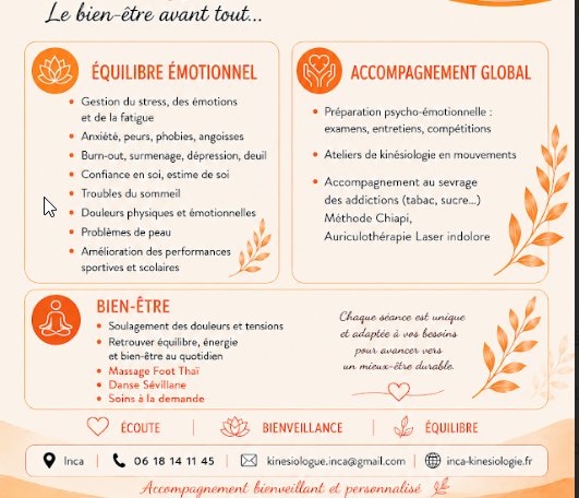 Séance de kinésiologie — espace de confiance et d'écoute